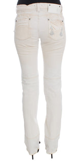 Jeans de créateurs slim blanc chic