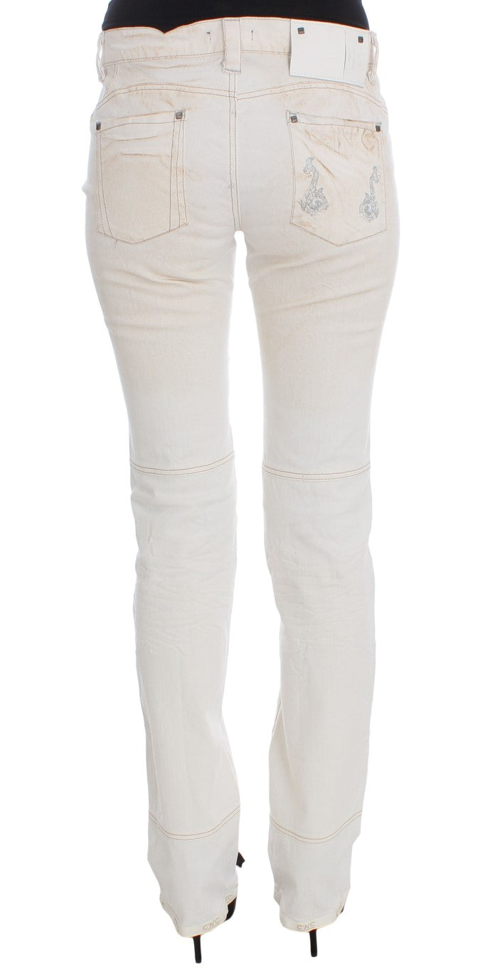 Jeans chic white slim fit designer