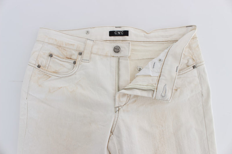 Jeans de créateurs slim blanc chic