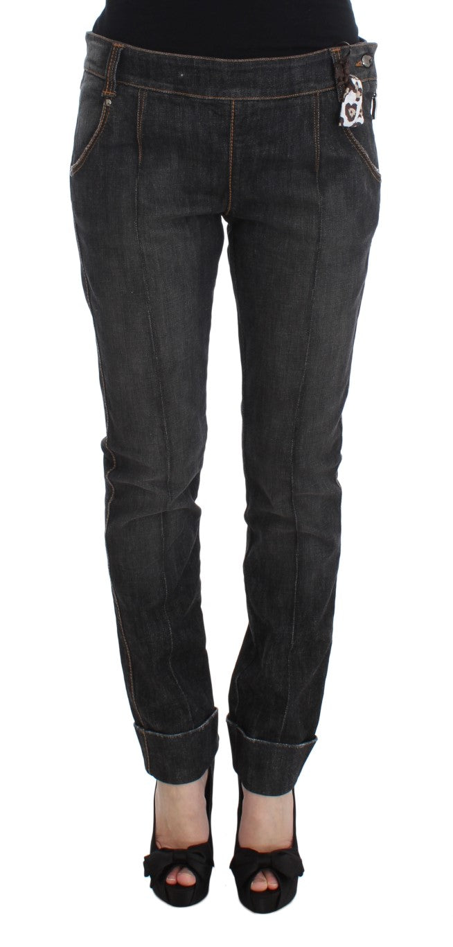 Jeans de lavage gris chic slim fit