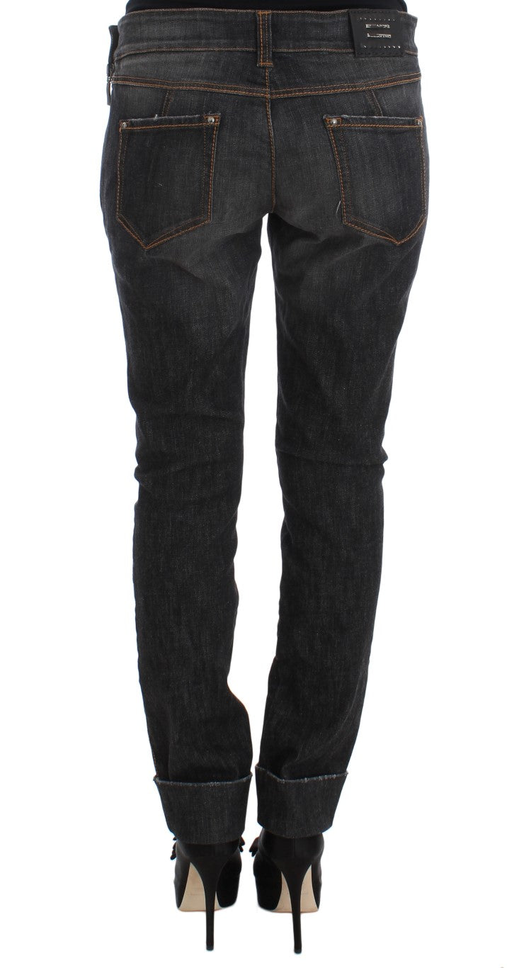 Jeans de lavage gris chic slim fit