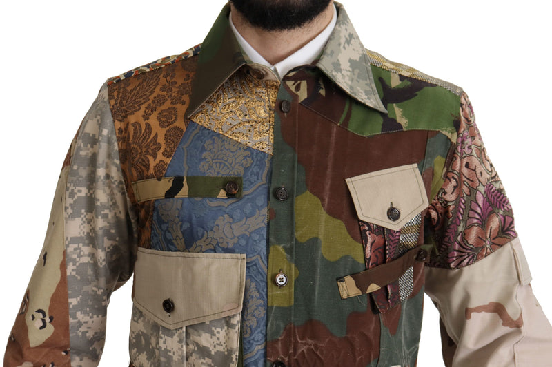 Chemise décontractée de camouflage patchwork