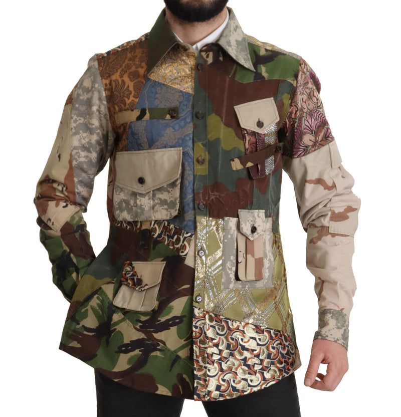 Chemise décontractée de camouflage patchwork