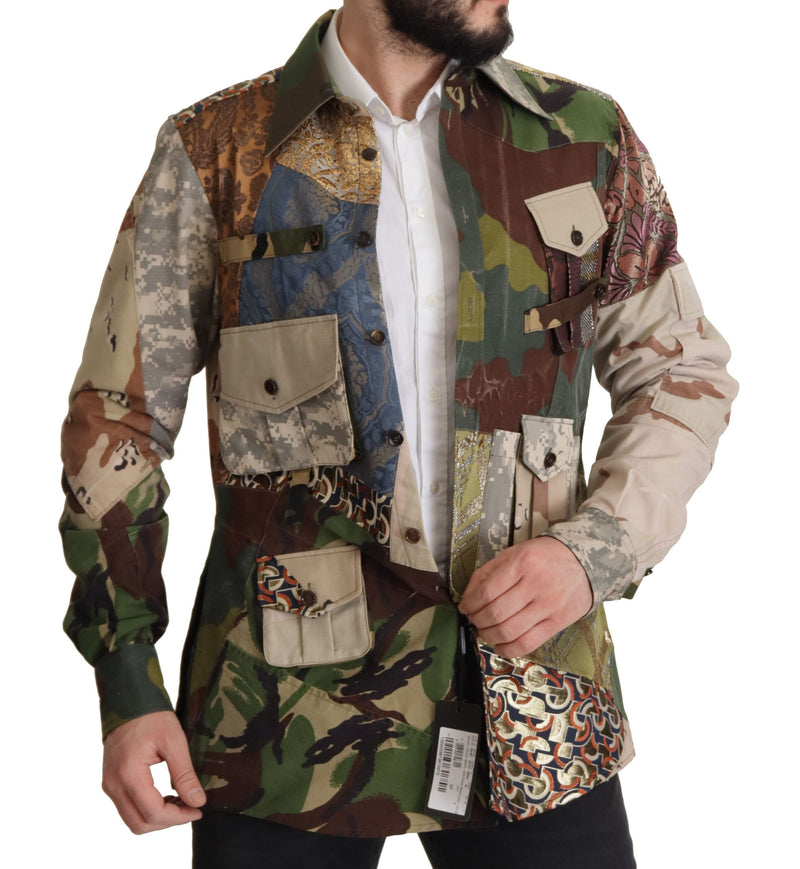 Chemise décontractée de camouflage patchwork