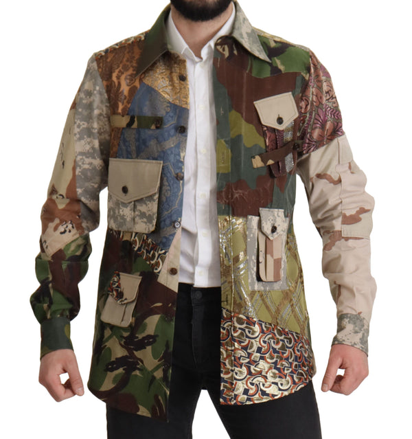 Chemise décontractée de camouflage patchwork