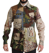 Chemise décontractée de camouflage patchwork