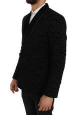 Elegante blazer di miscela di seta nera