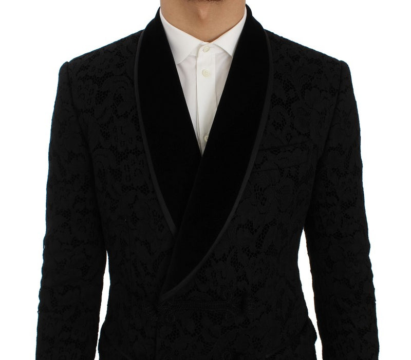 Elegante blazer di miscela di seta nera