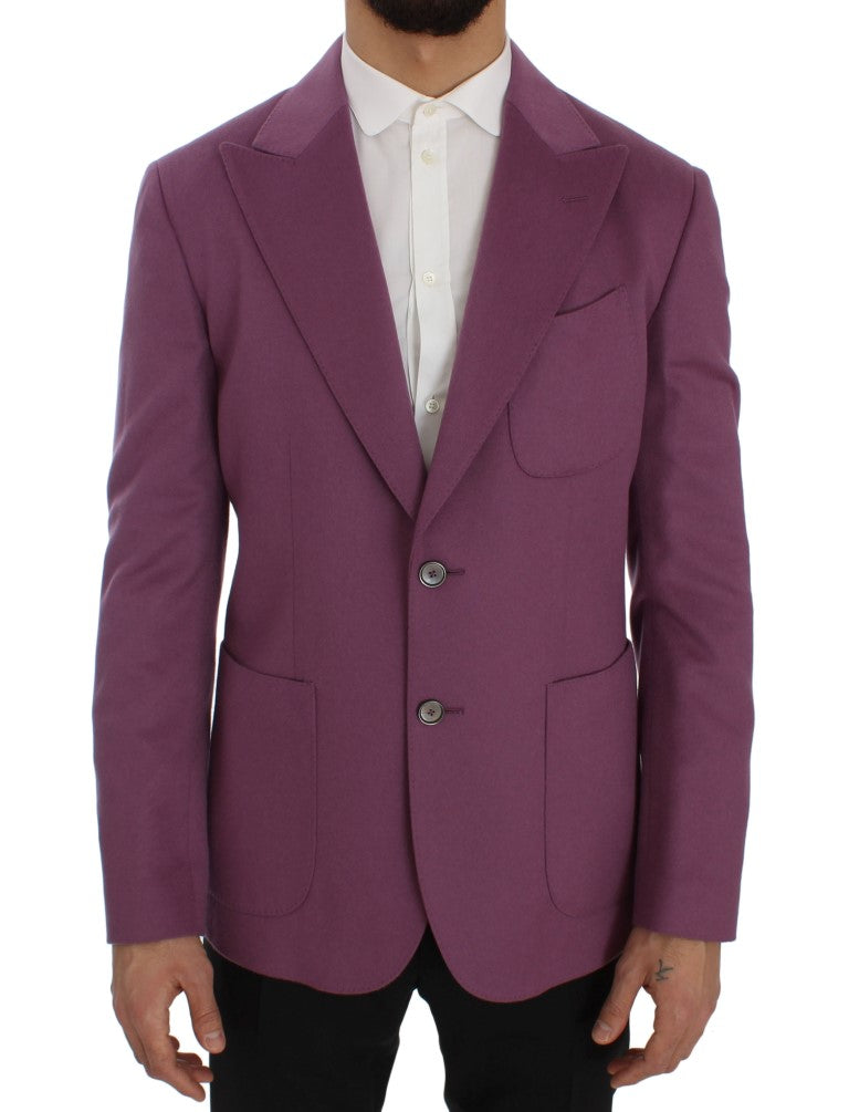 Élégant blazer mélange en cachemire violet en cachemire pourpre