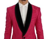 Blazer a petto singolo broccato floreale