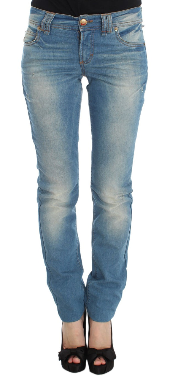 Schlanker blauer, schlanker Fit -Designerjeans