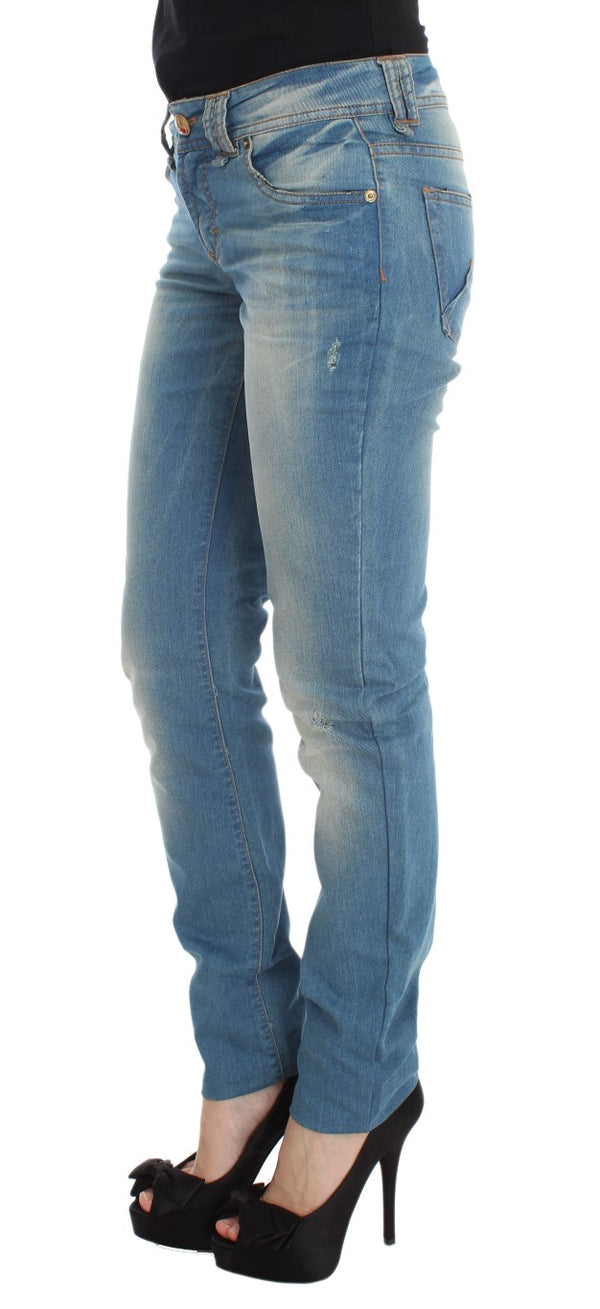 Jeans eleganti blu sottili blu