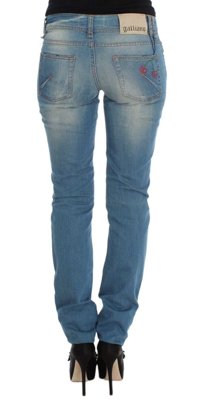 Schlanker blauer, schlanker Fit -Designerjeans