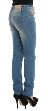 Schlanker blauer, schlanker Fit -Designerjeans