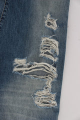 Jeans de lavage bleu de petit ami chic