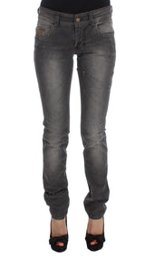 Elegante schlanke fit graue Wäsche Jeans