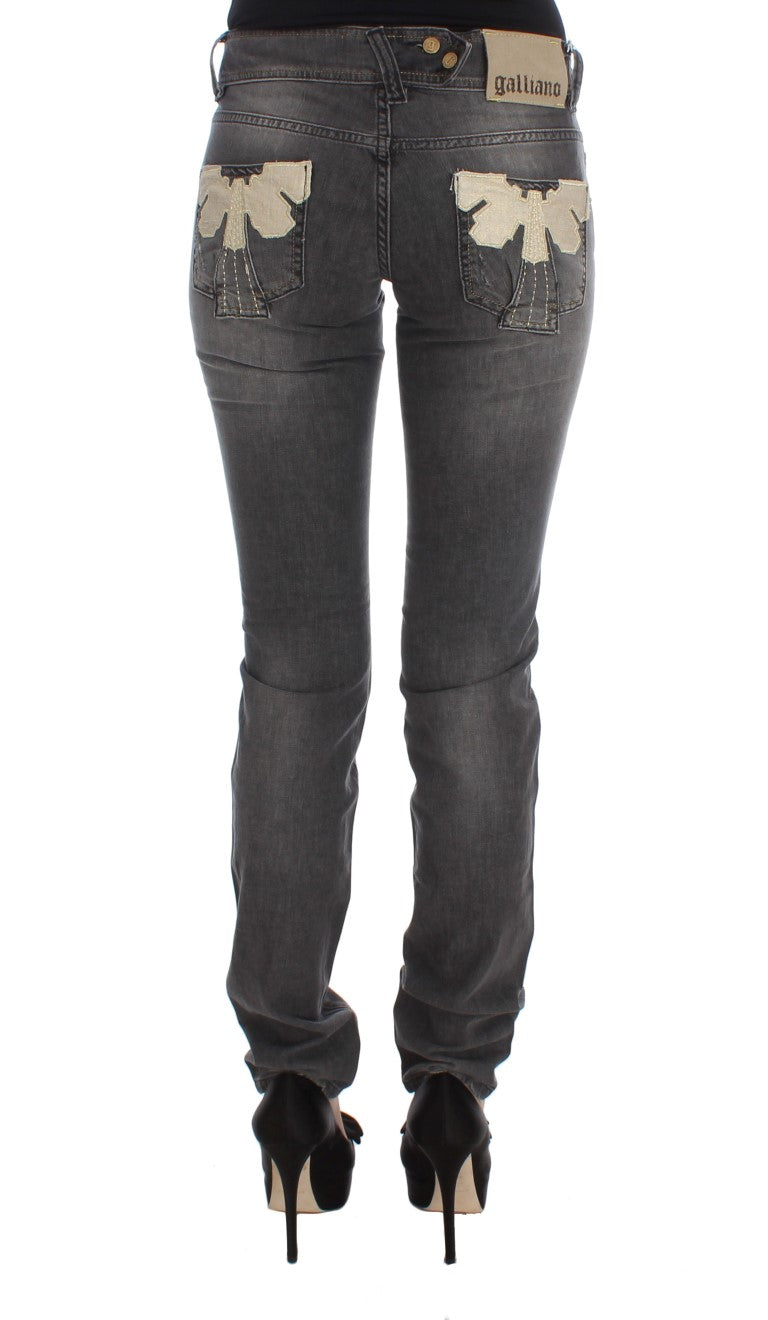 Elegante schlanke fit graue Wäsche Jeans