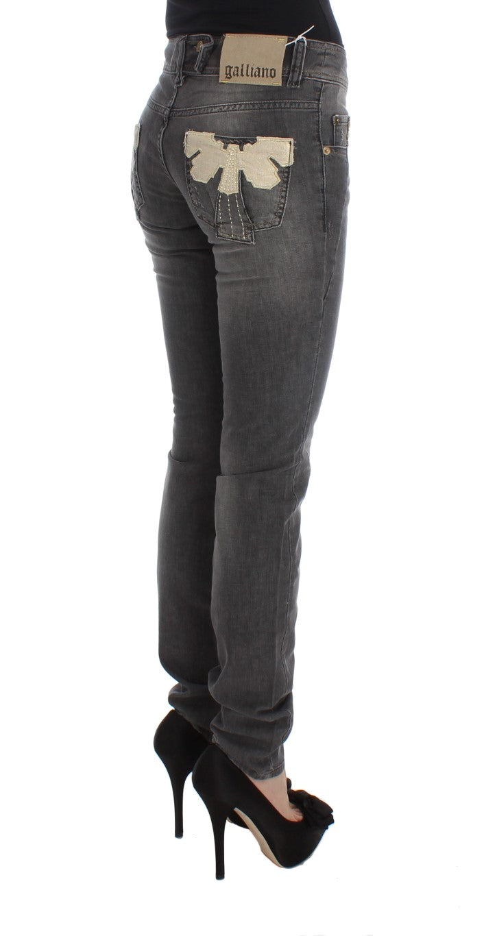 Elegante schlanke fit graue Wäsche Jeans