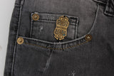 Elegante schlanke fit graue Wäsche Jeans