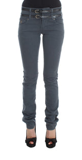 Jeans italiani eleganti in forma slim in blu chic