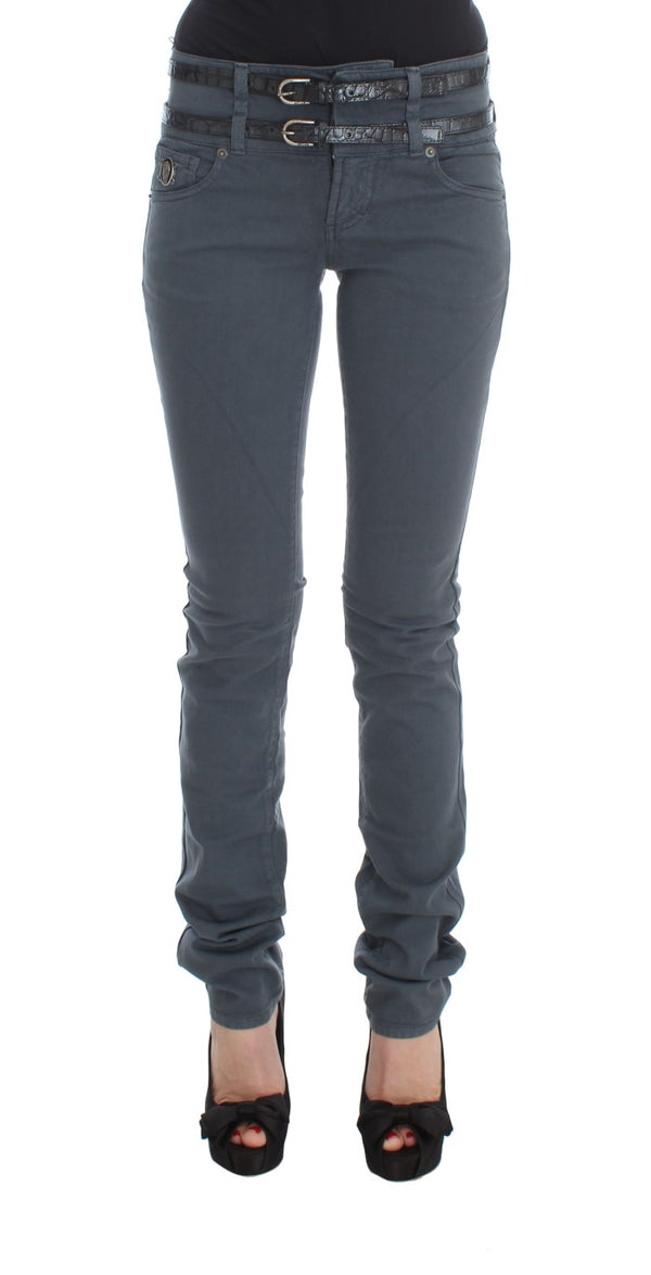 Sleek Slim Fit Italian Jeans in Chic Blue