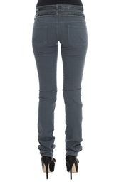 Sleek Slim Fit Jeans italianos en azul elegante