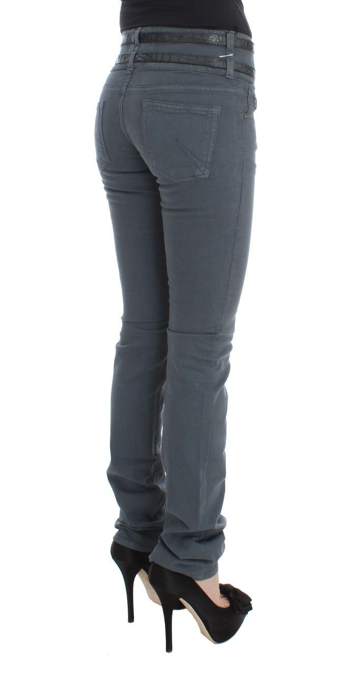 Sleek Slim Fit Jeans italianos en azul elegante