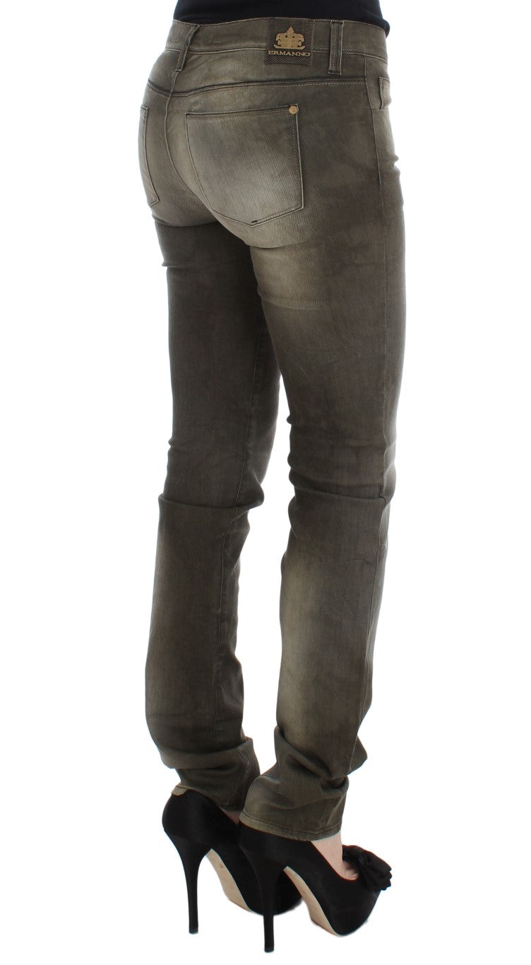 Chic grigio slim fit denim italiano