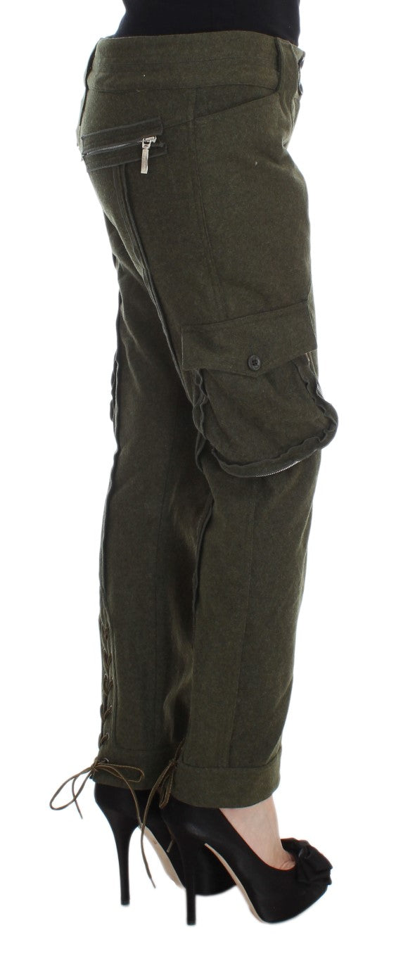 Pantalones de carga verde elegantes para un estilo sin esfuerzo