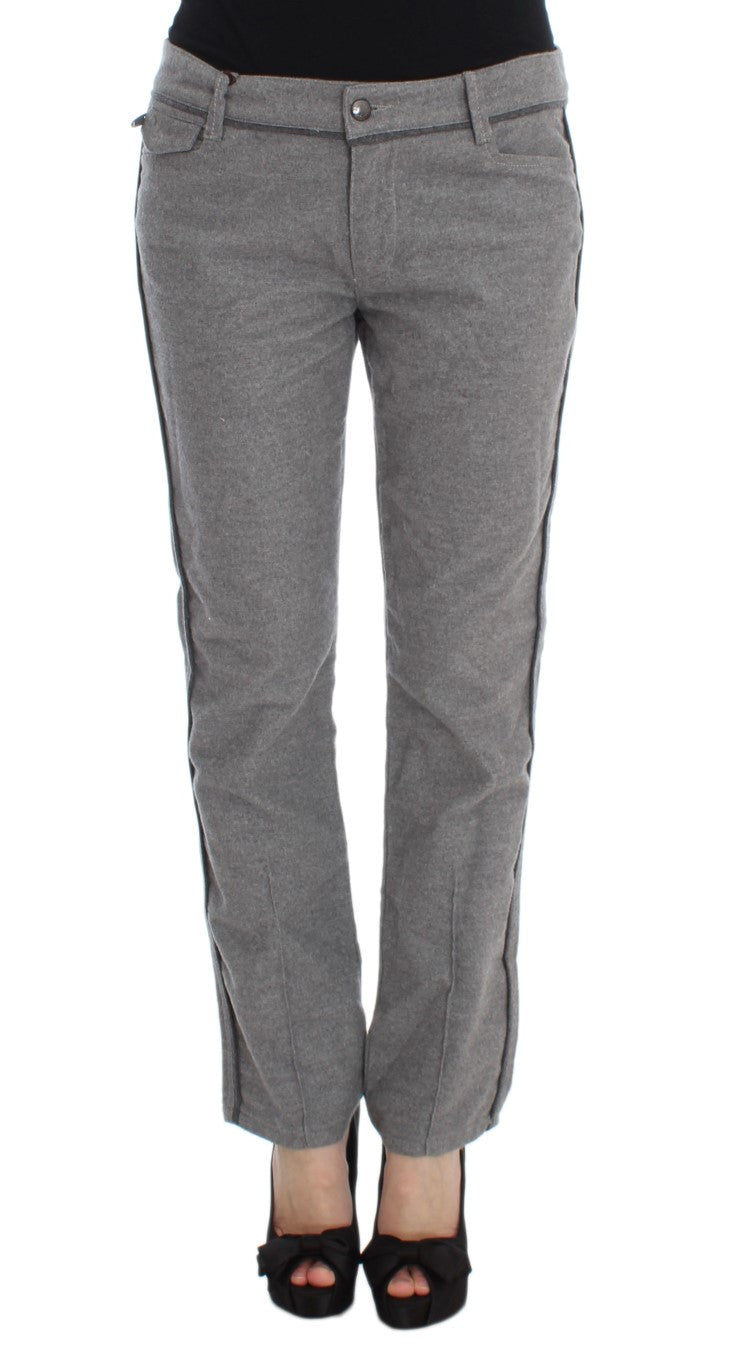 Pantaloni di cotone casual grigio chic