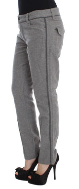 Pantaloni di cotone casual grigio chic