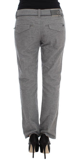 Pantaloni di cotone casual grigio chic