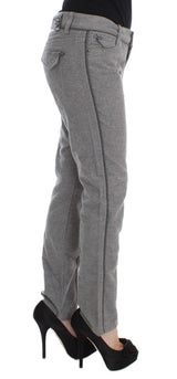 Pantaloni di cotone casual grigio chic