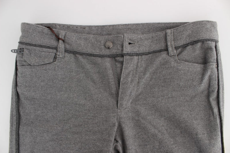 Pantaloni di cotone casual grigio chic