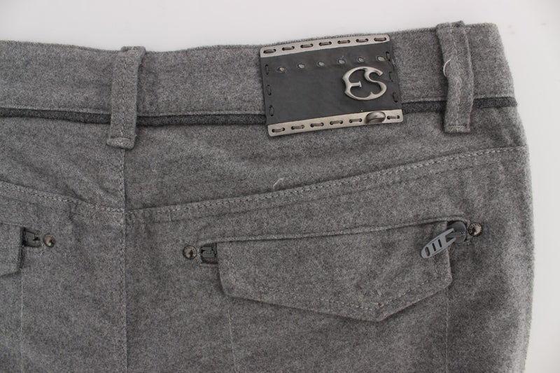 Pantaloni di cotone casual grigio chic