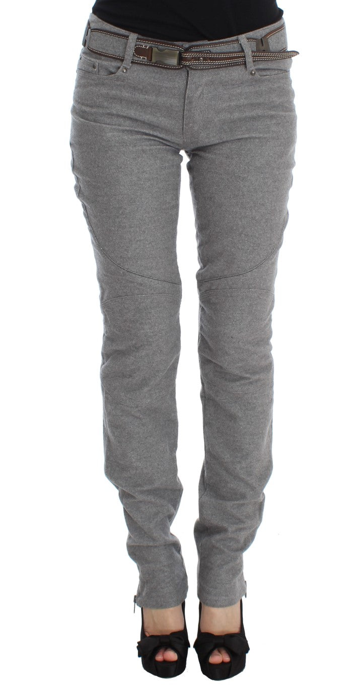 Pantaloni di cotone casual grigio chic