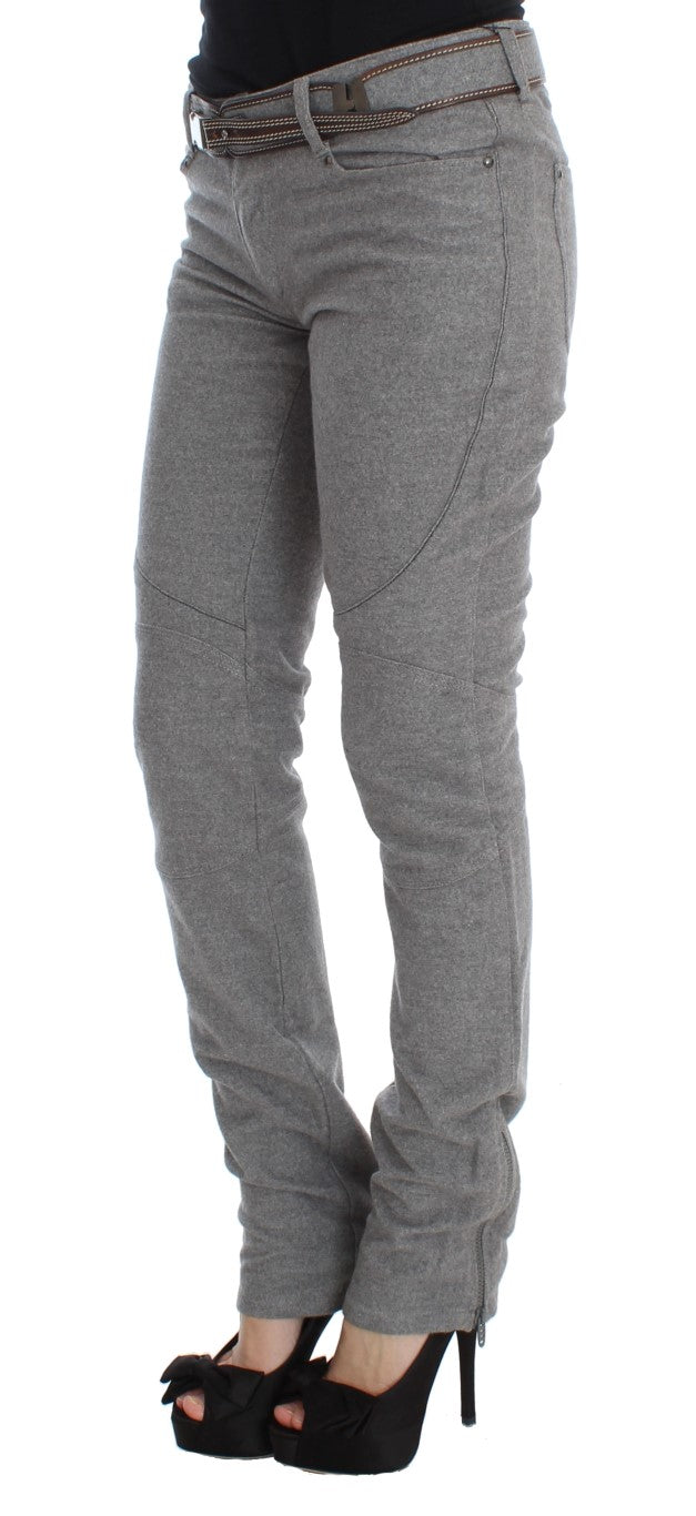 Pantaloni di cotone casual grigio chic