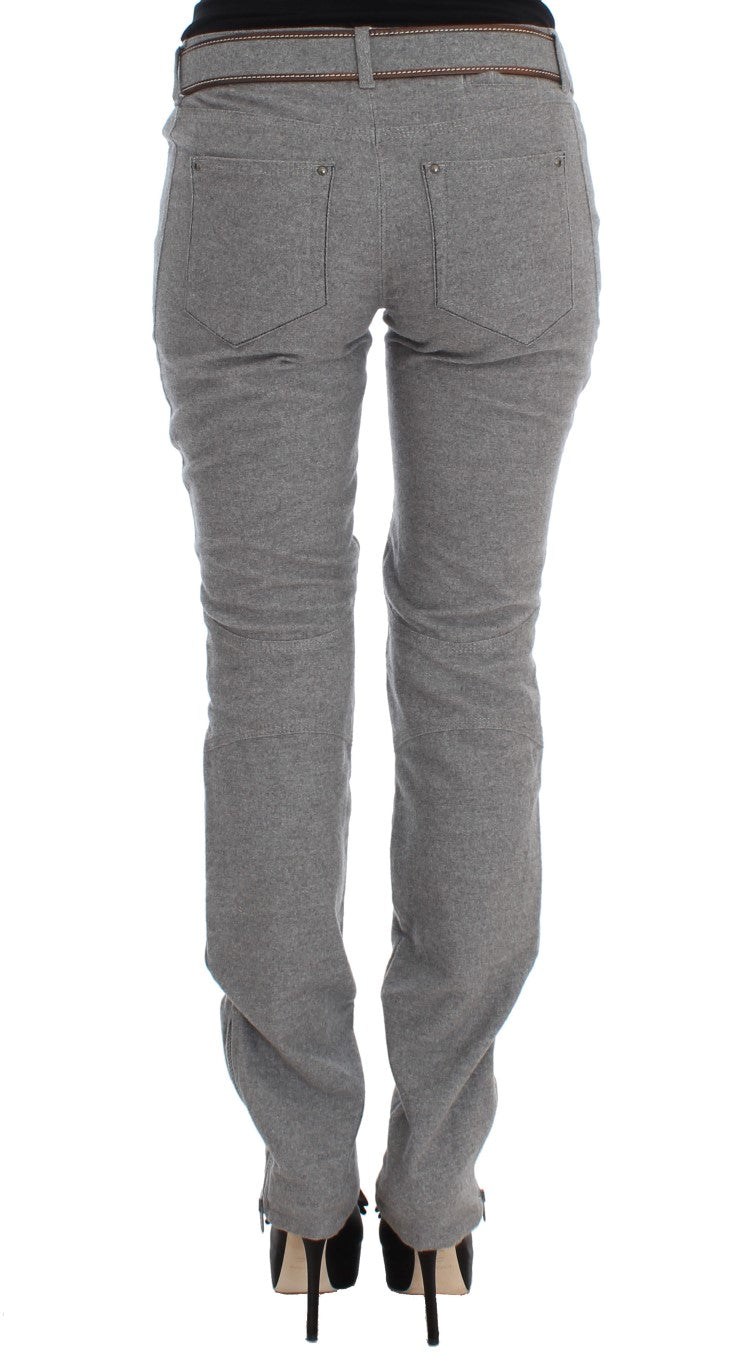 Pantaloni di cotone casual grigio chic