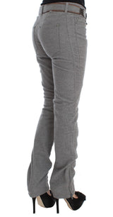 Pantaloni di cotone casual grigio chic