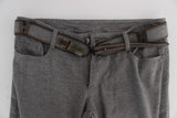 Pantaloni di cotone casual grigio chic