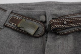 Pantaloni di cotone casual grigio chic