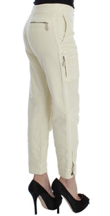 Beige Capri Colted Chic Hosen