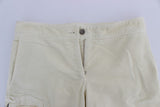 Pantalones chic beige capri recortados