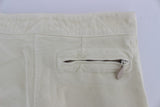 Pantalones chic beige capri recortados