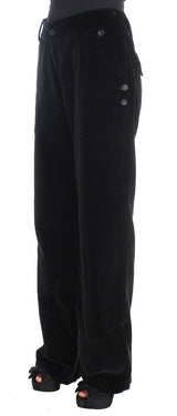 Jeans di cotone chic black dritti in fila