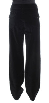 Jeans di cotone chic black dritti in fila