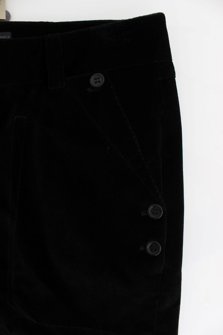 Jeans di cotone chic black dritti in fila