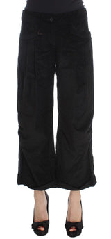 Jeans di cotone chic gamba larga nera