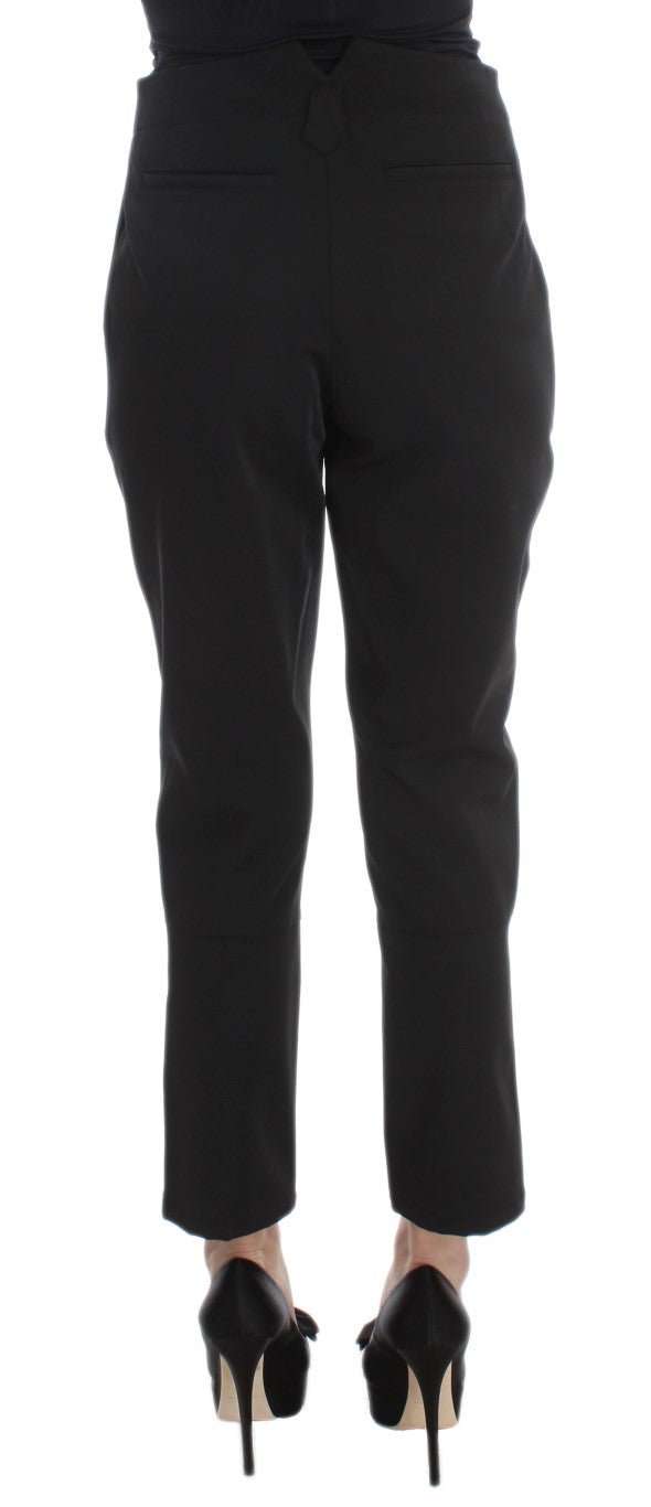 Élégant pantalon capri recadré en noir