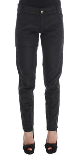 Pantalones de ajuste regular negro elegante